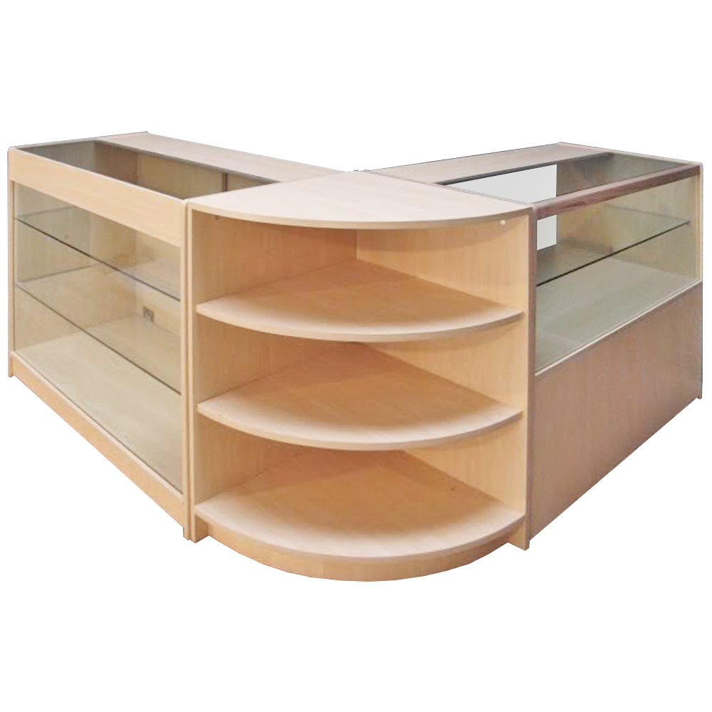 Mostrador de tienda y expositor de arce Júpiter