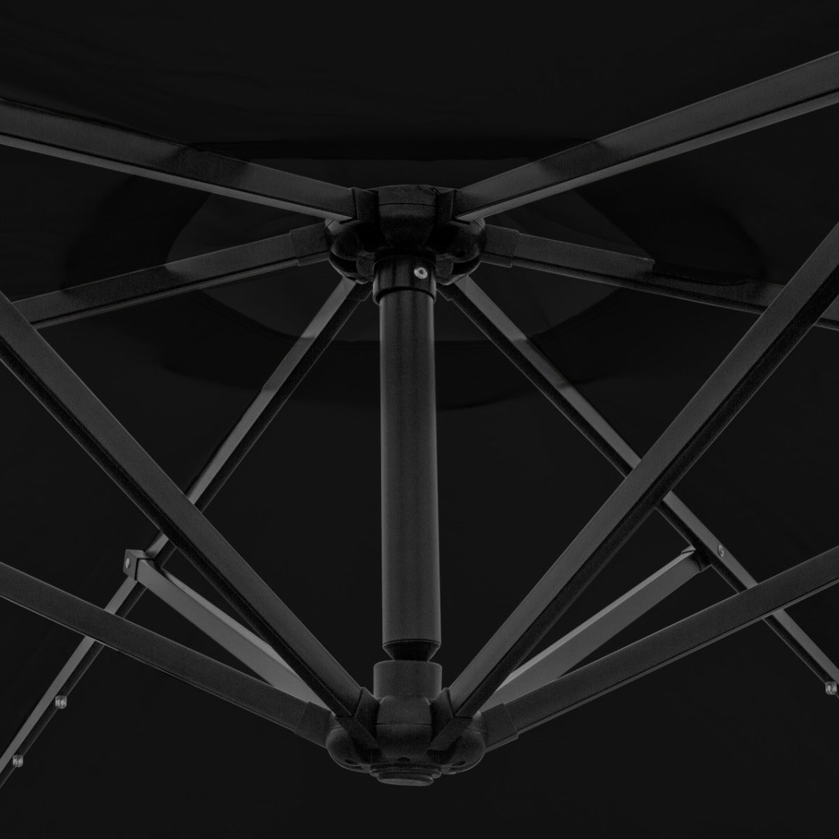 Sombrilla Voladiza de 3m con Luces LED - Negro