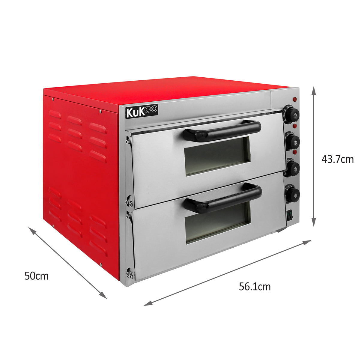 Horno Eléctrico de Acero Inoxidable KuKoo con Doble Cámara