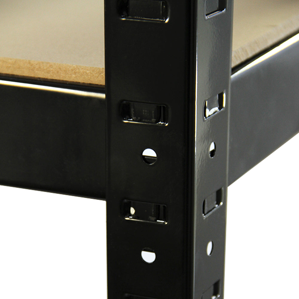 2 x Estanterías T-Rax Negras 75x150x30cm + Conectores