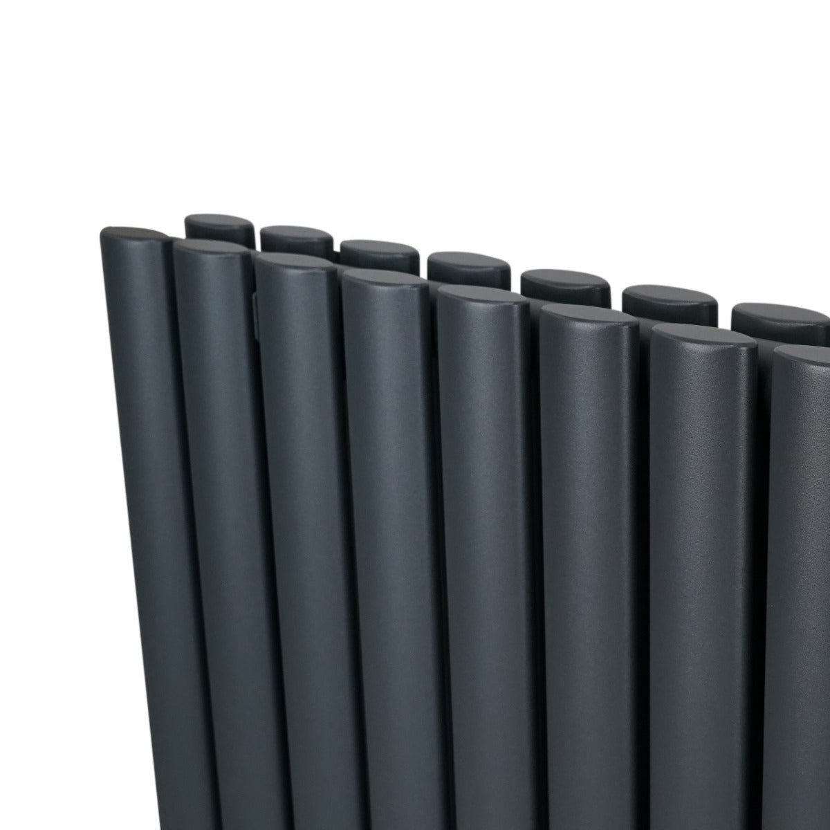 Radiador De Columna Ovalada - 600mm x 780mm - Gris Antracita & Válvulas Cromadas TRV