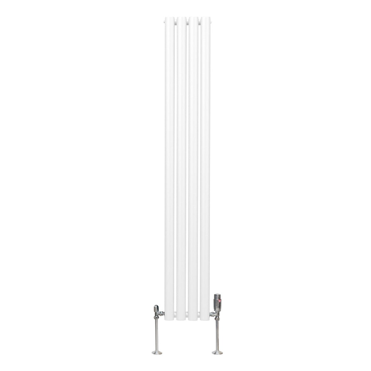Radiador De Columna Ovalada - 1600mm x 240mm - Blanco & Válvulas Cromadas TRV