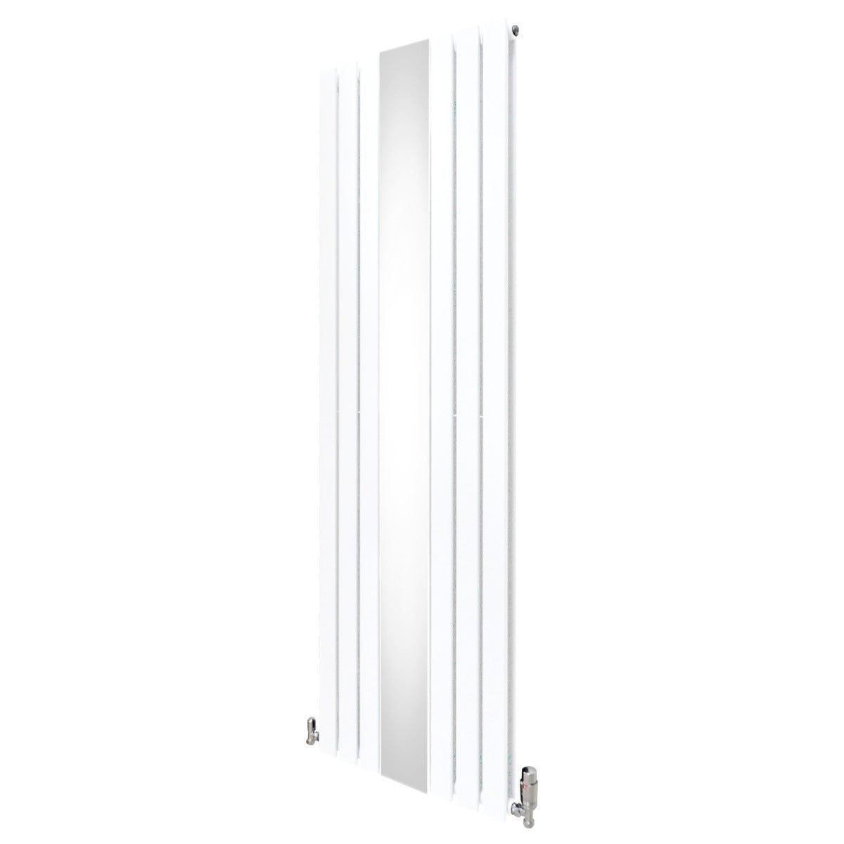 Radiador Plano con Espejo y Válvulas Cromadas TVR - 1800 mm x 565 mm - Blanco