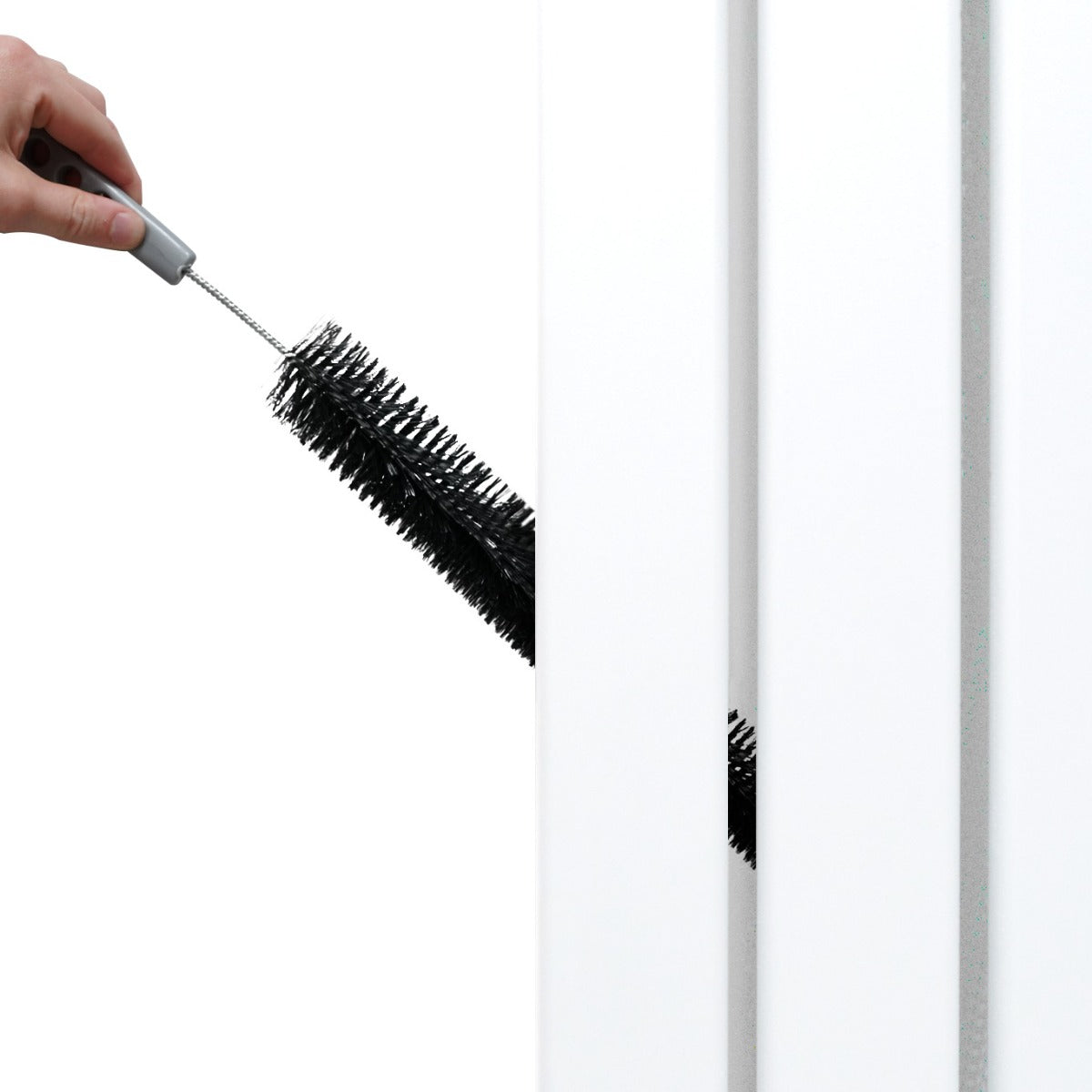 Radiador Plano con Espejo y Válvulas Cromadas TVR - 1800 mm x 565 mm - Blanco