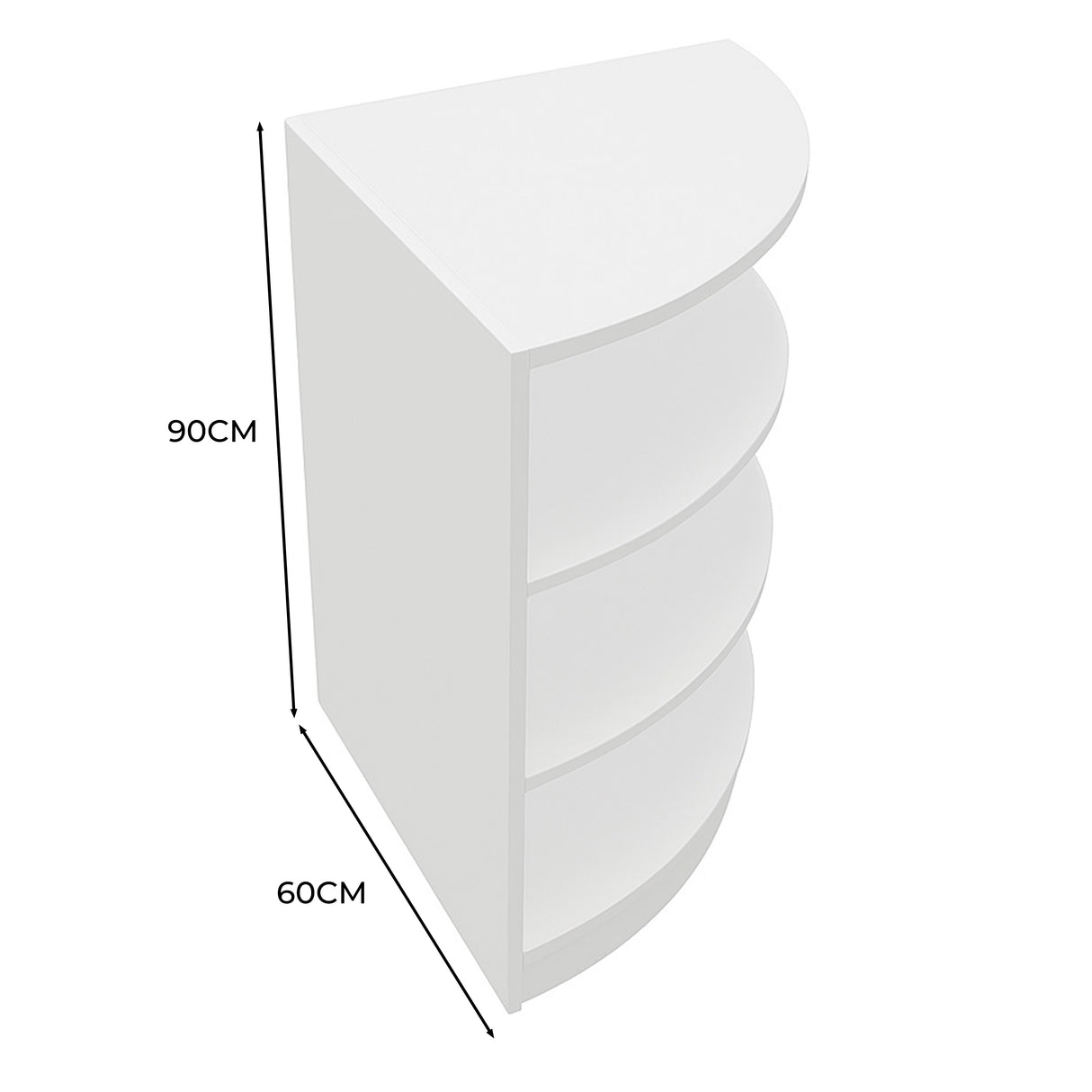 Mostrador Comercial Esquinero LM60 – Blanco