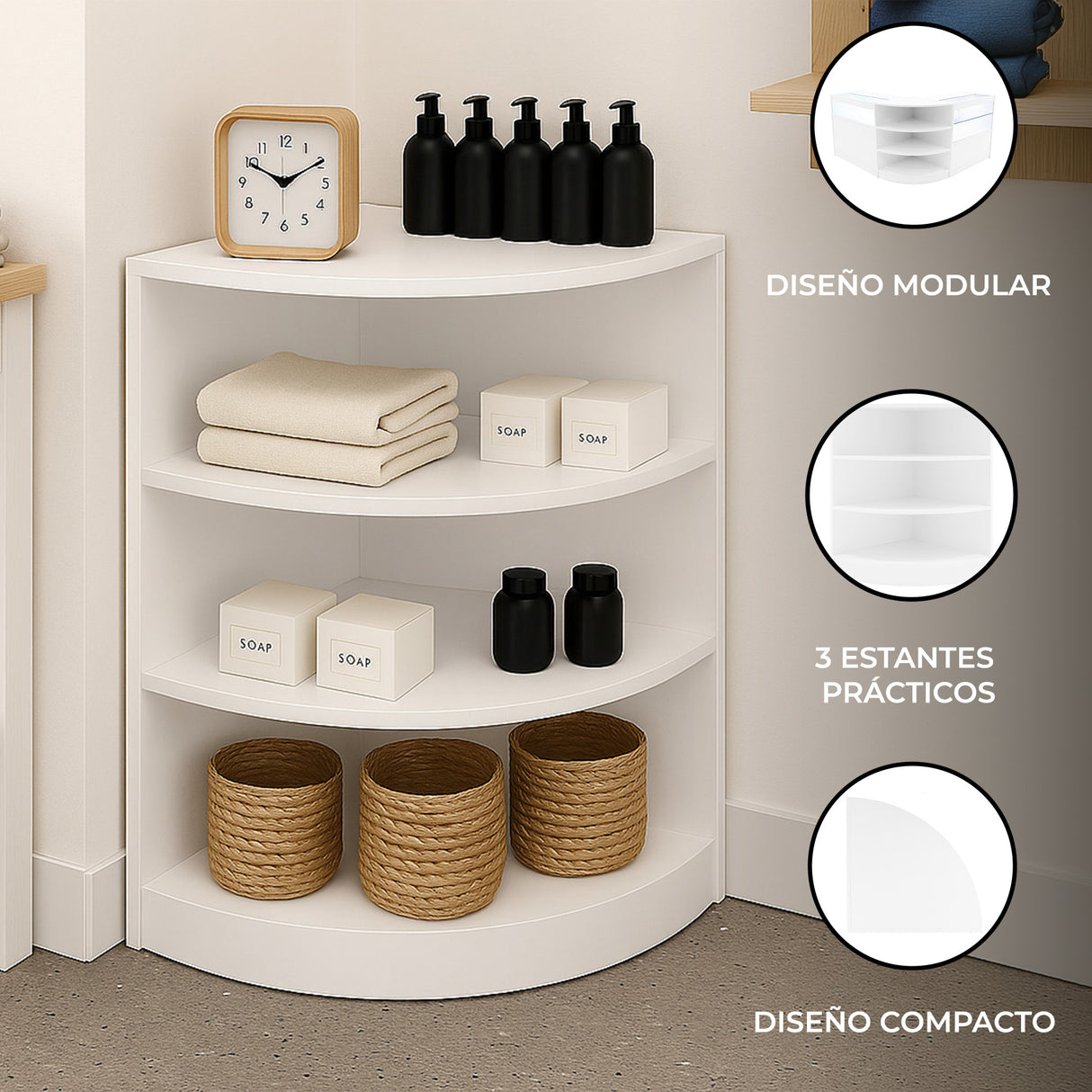 Mostrador Comercial Esquinero LM60 – Blanco