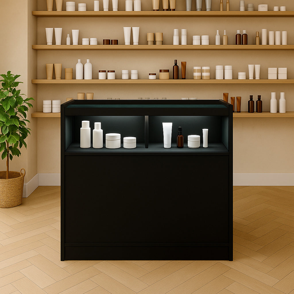 Mostrador Comercial con Luz LED B900 – Negro