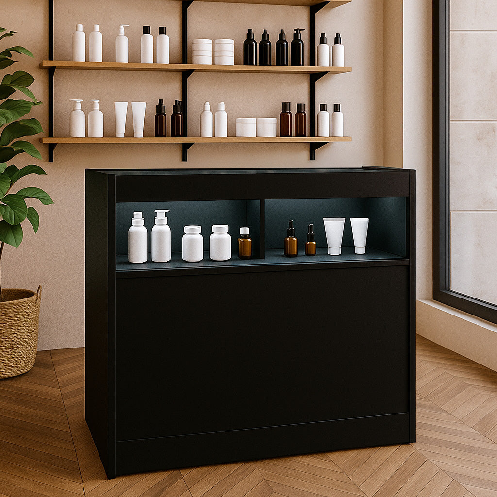 Mostrador Comercial con Luz LED B900 – Negro