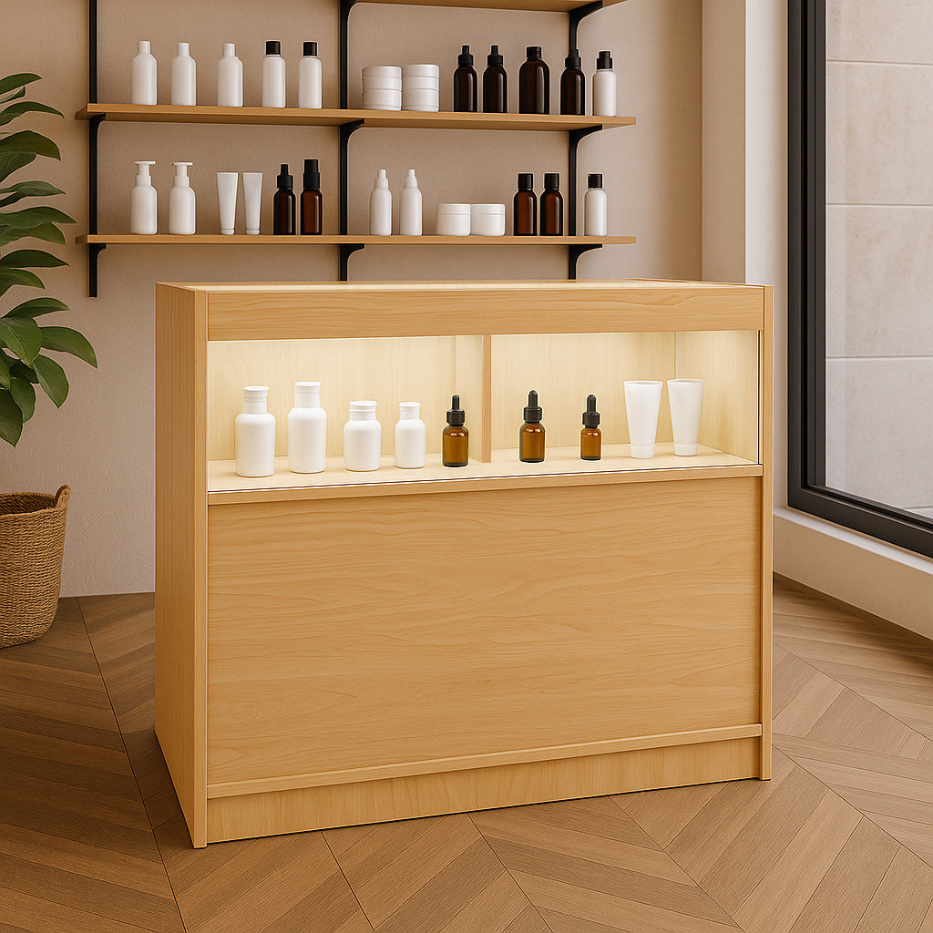 Mostrador Comercial con Luz LED B900 – Arce