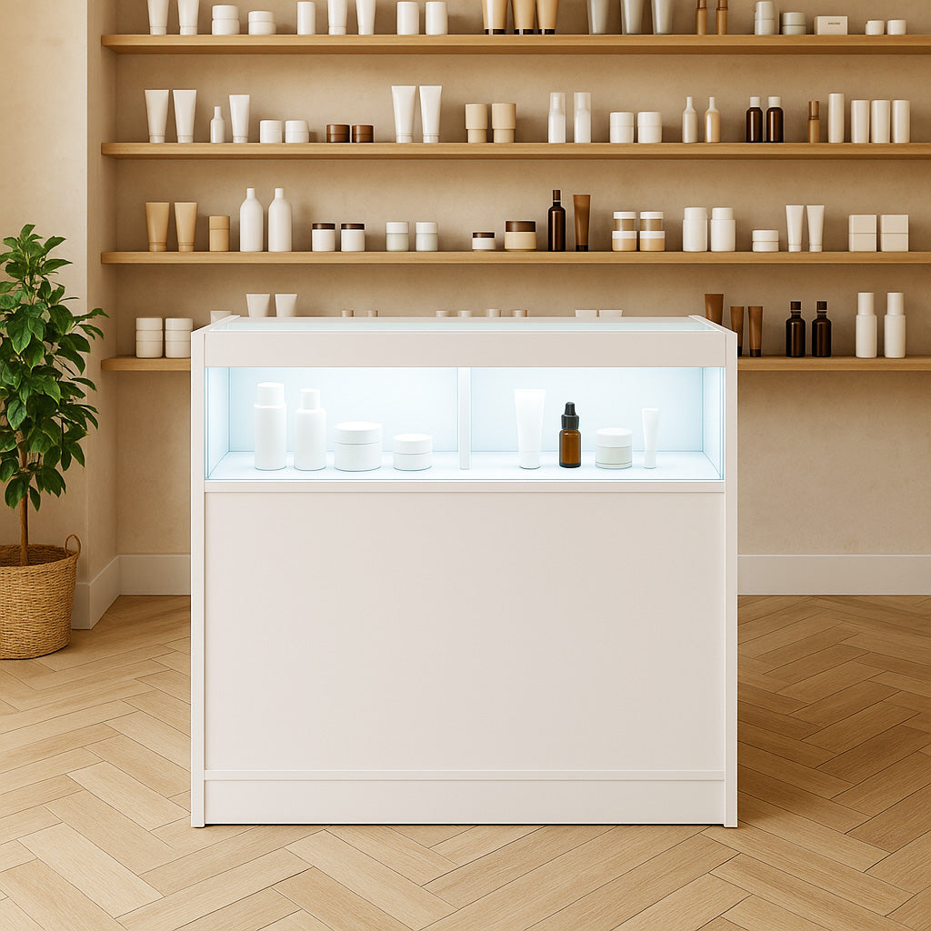 Mostrador Comercial con Luz LED B900 – Blanco