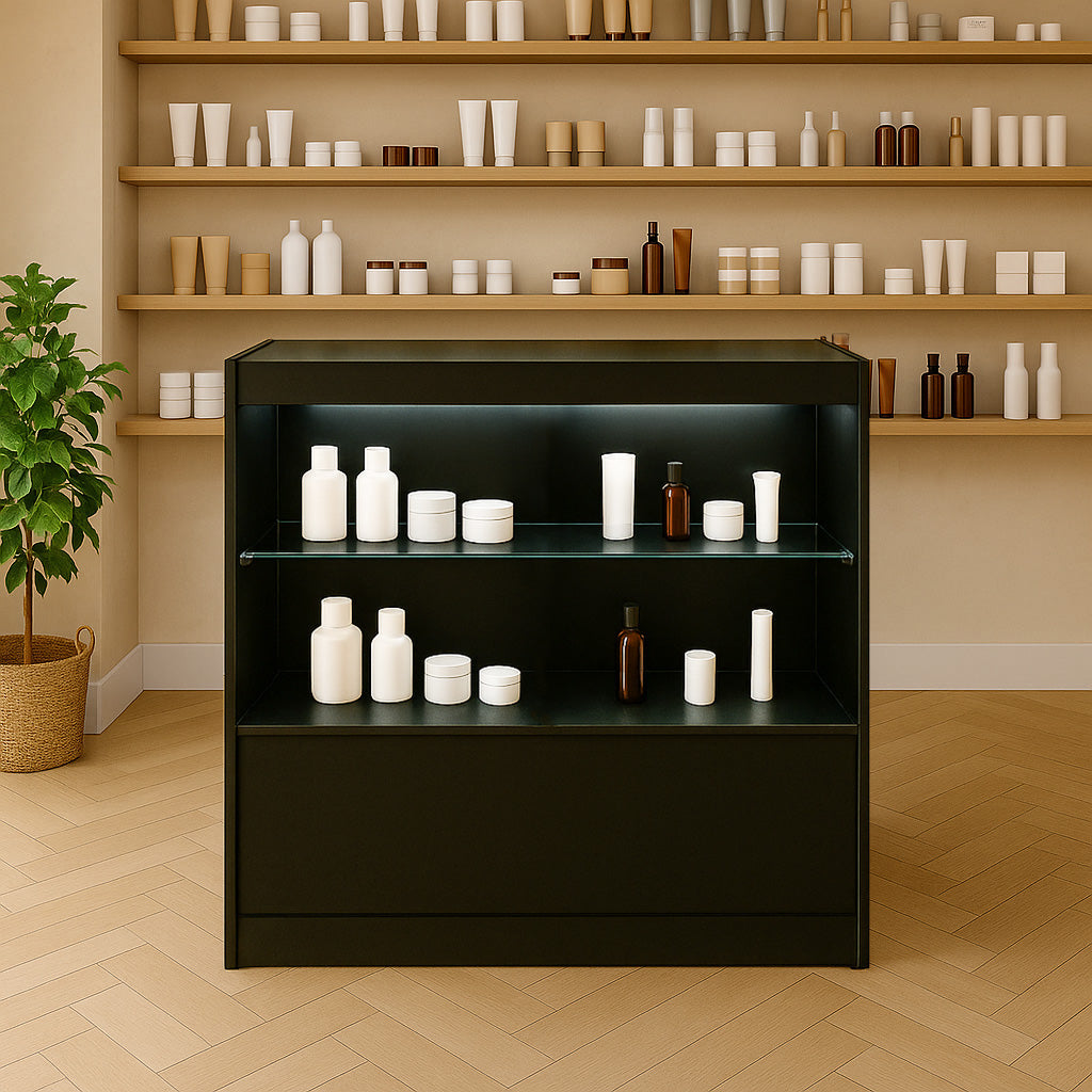 Mostrador Comercial con Luz LED C900 – Negro