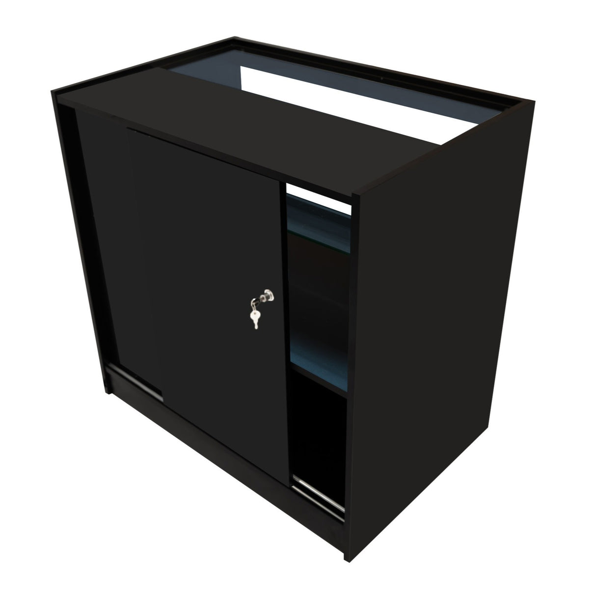 Mostrador Comercial con Luz LED C900 – Negro