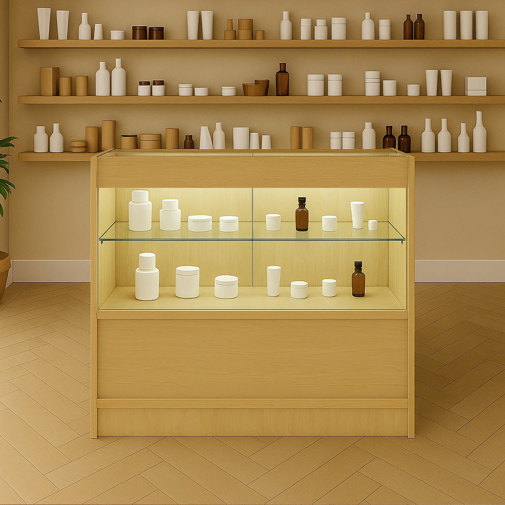 Mostrador Comercial con Luz LED C900 – Arce