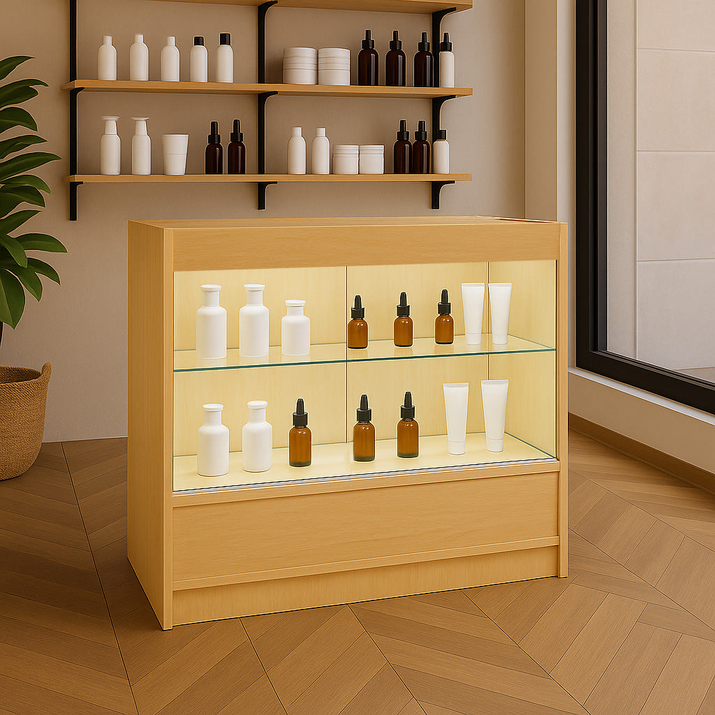 Mostrador Comercial con Luz LED C900 – Arce