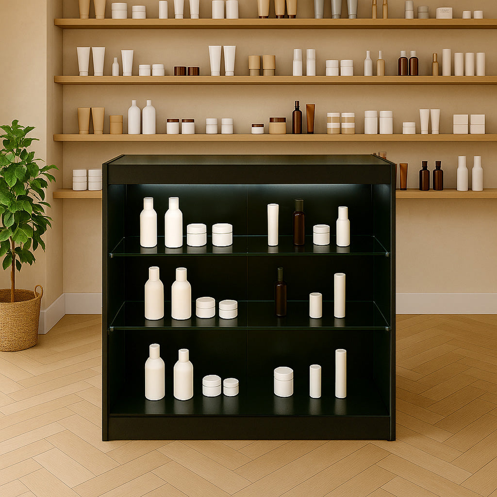 Mostrador Comercial con Luz LED K900 – Negro