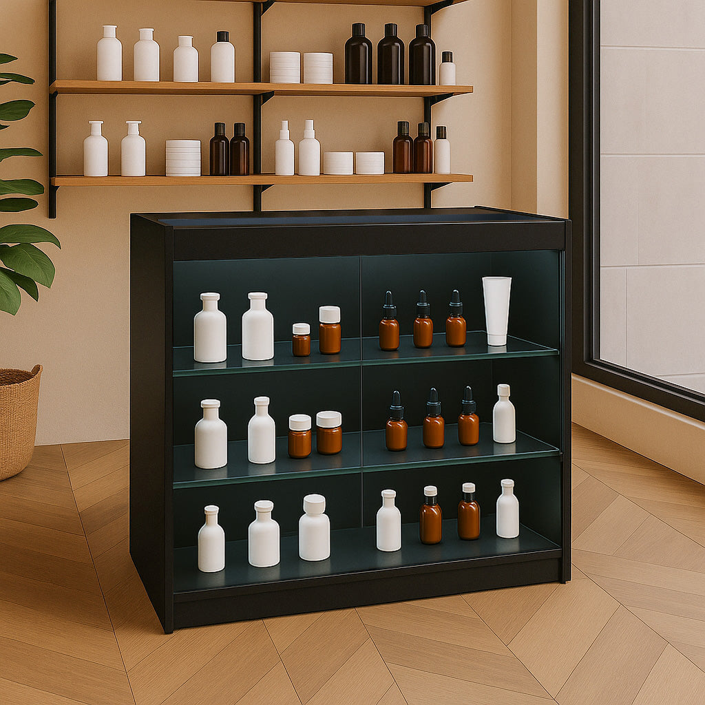 Mostrador Comercial con Luz LED K900 – Negro