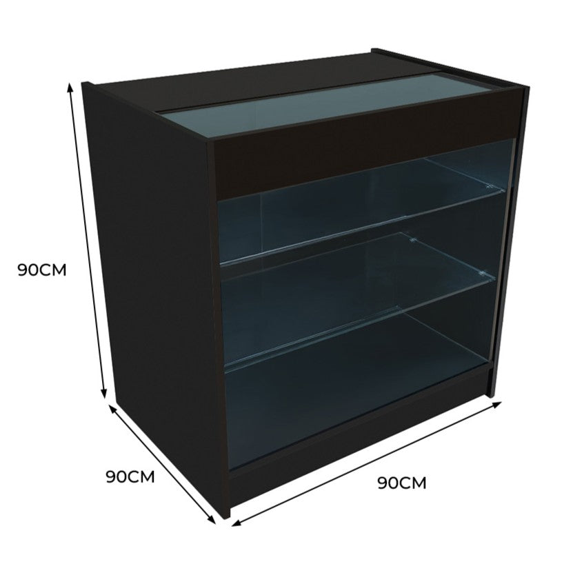 Mostrador Comercial con Luz LED K900 – Negro