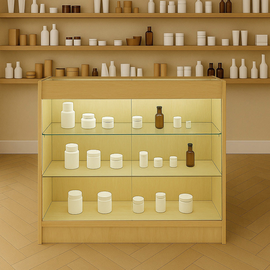 Mostrador Comercial con Luz LED K900 – Arce