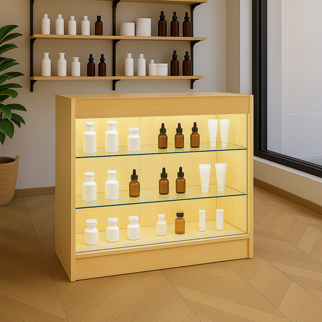 Mostrador Comercial con Luz LED K900 – Arce