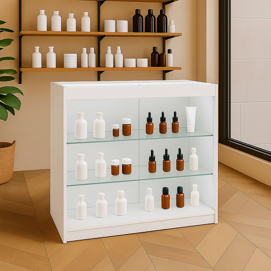 Mostrador Comercial con Luz LED K900 – Blanco