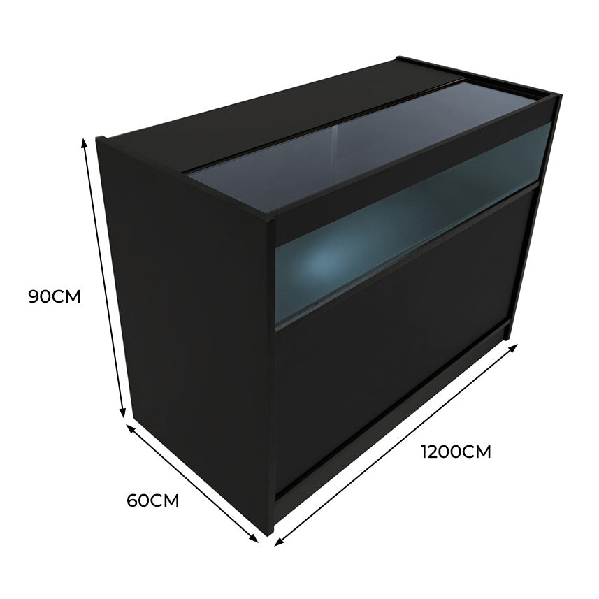 Mostrador Comercial con Luz LED B1200 – Negro