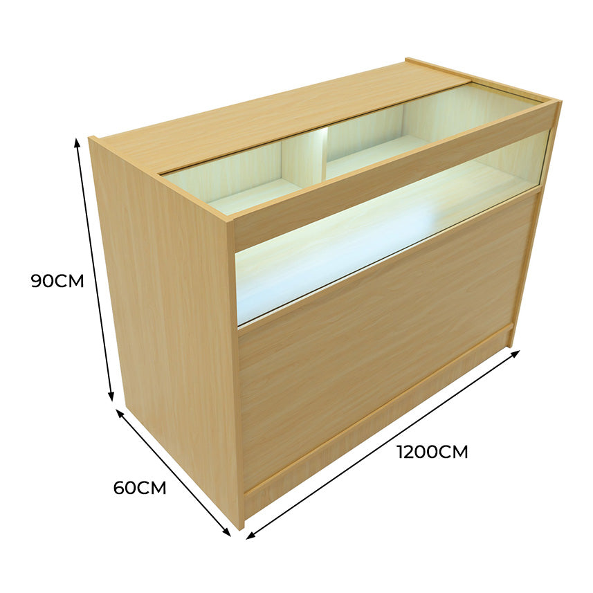 Mostrador Comercial con Luz LED B1200 – Arce