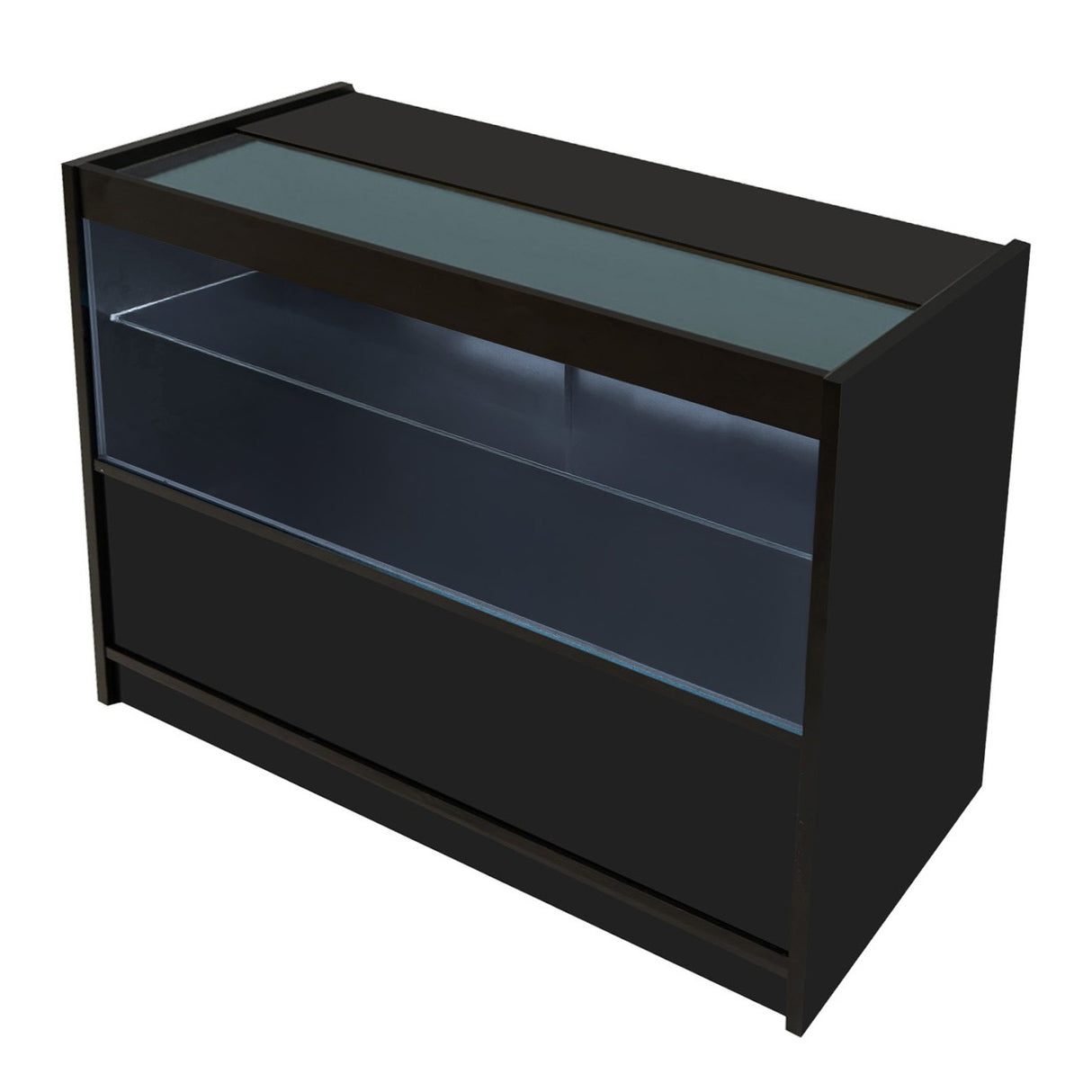 Mostrador Comercial con Luz LED C1200 – Negro