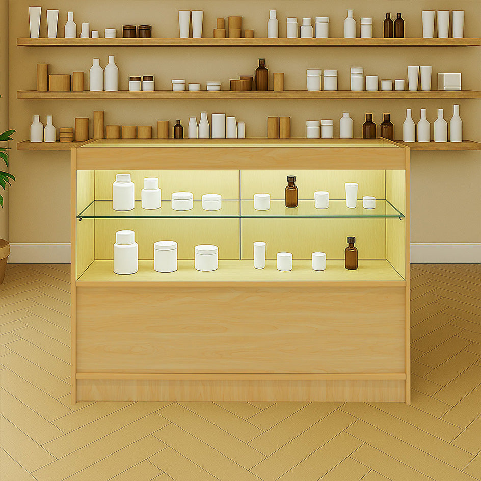 Mostrador Comercial con Luz LED C1200 – Arce