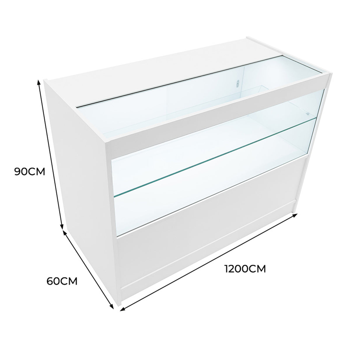 Mostrador Comercial con Luz LED C1200 – Blanco