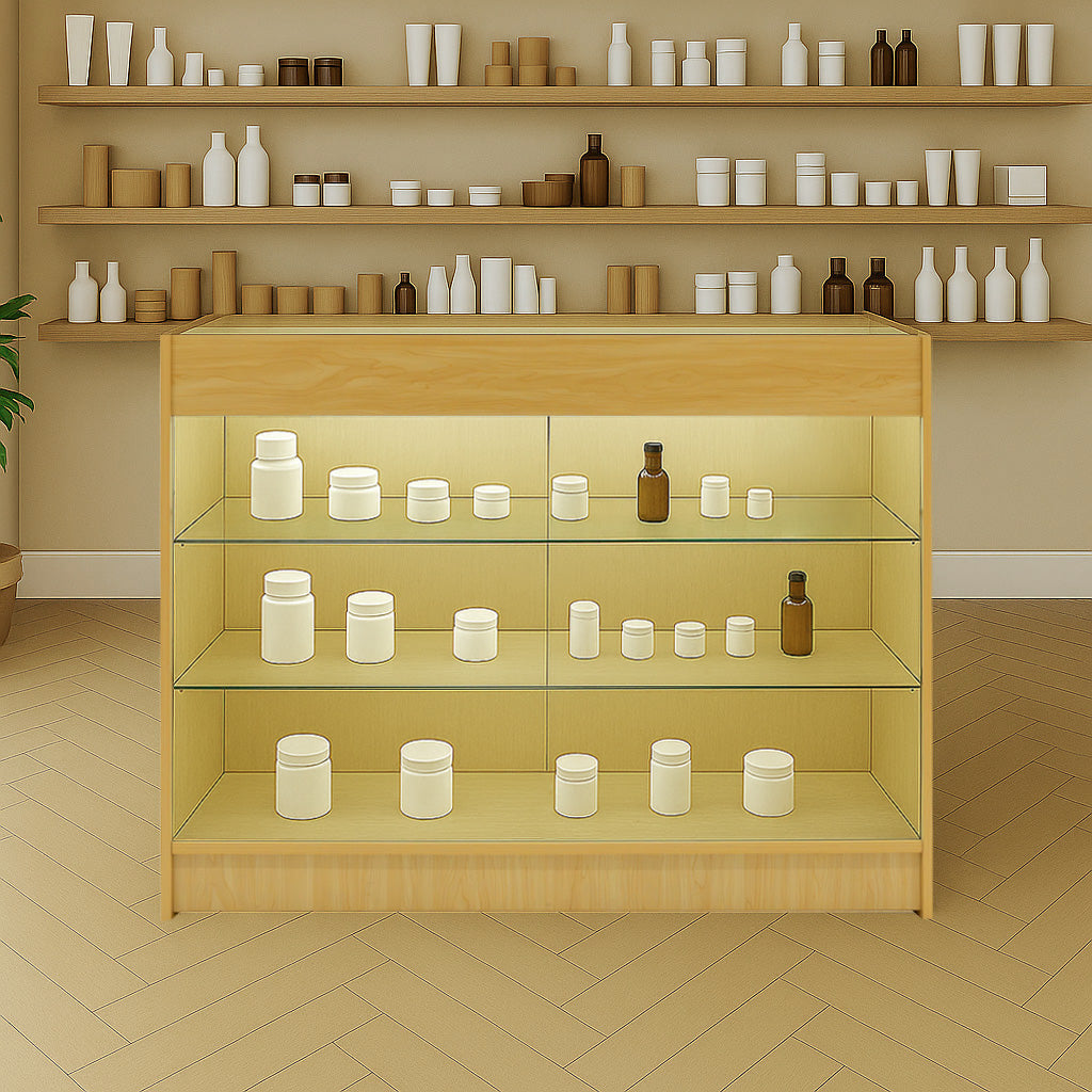 Mostrador Comercial con Luz LED K1200 – Arce