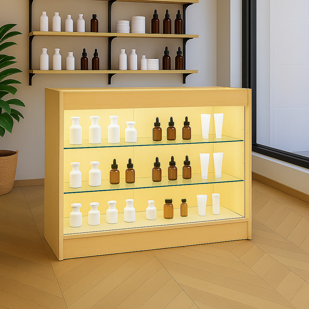 Mostrador Comercial con Luz LED K1200 – Arce