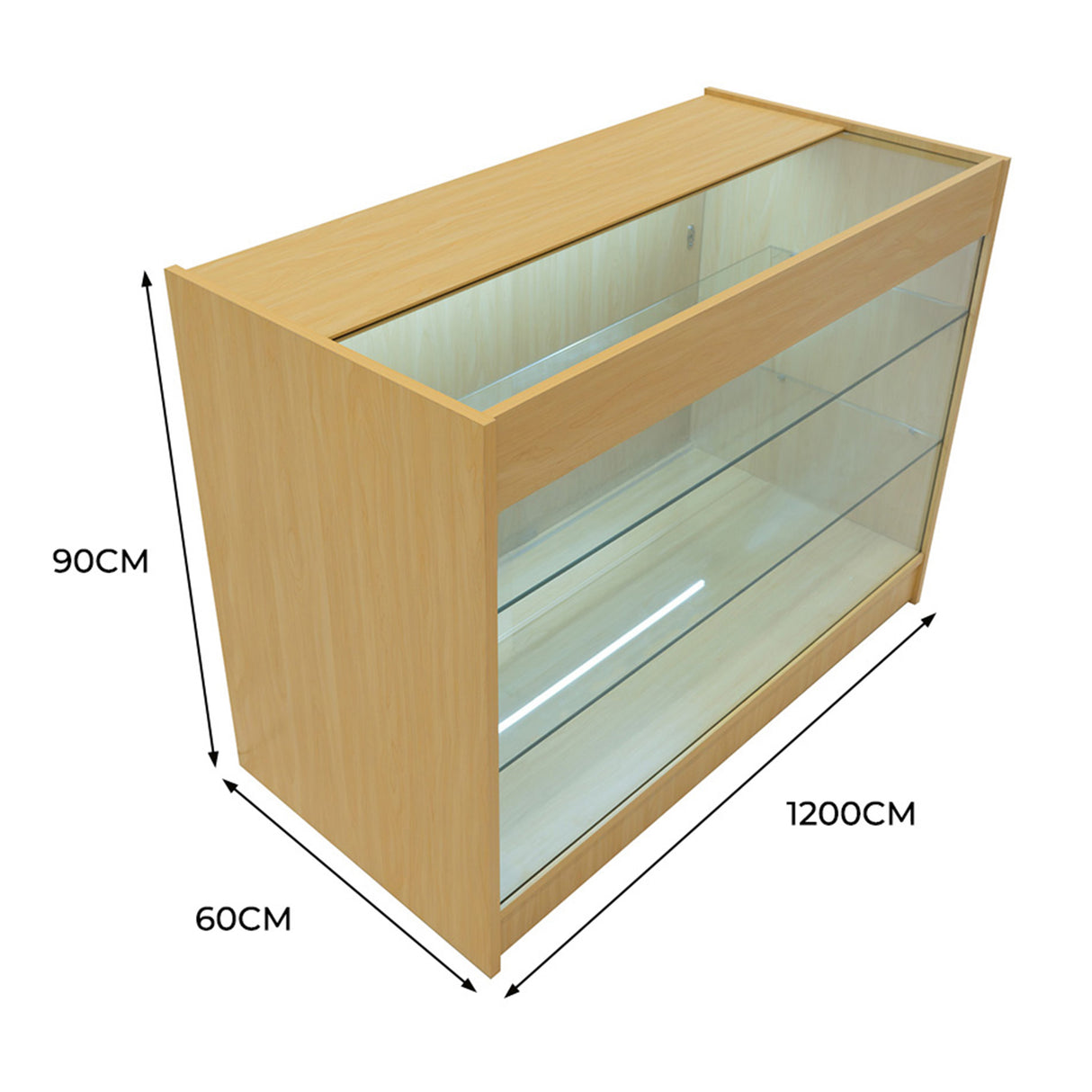 Mostrador Comercial con Luz LED K1200 – Arce