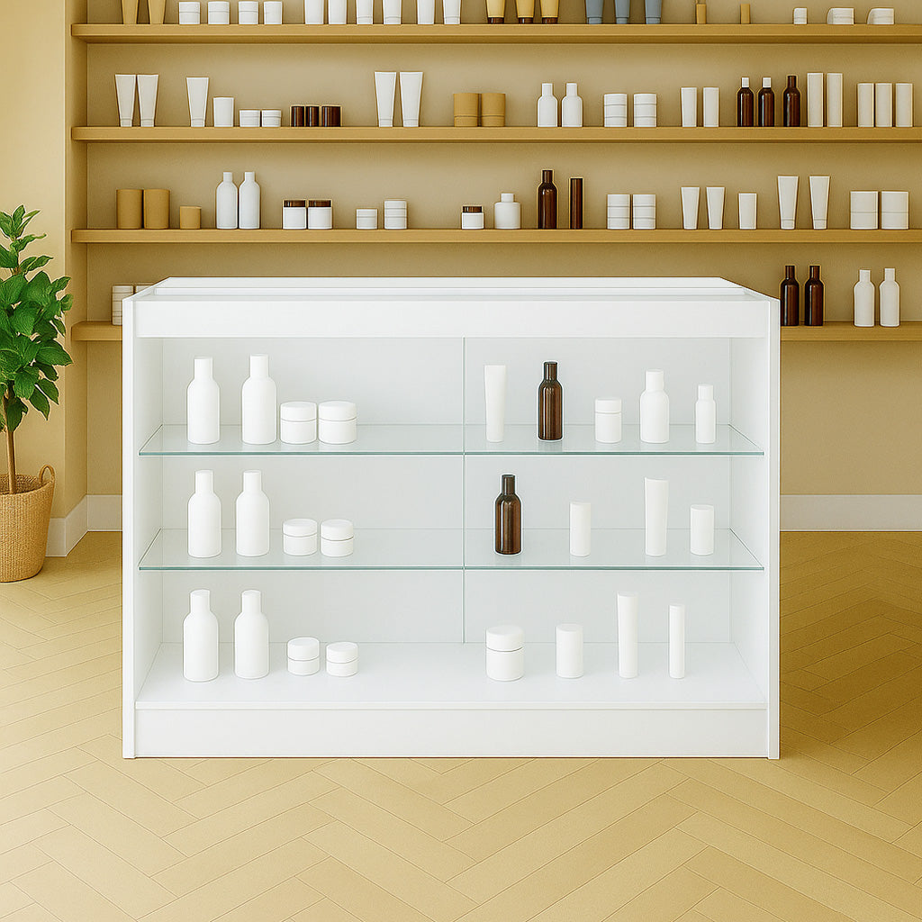 Mostrador Comercial con Luz LED K1200 – Blanco