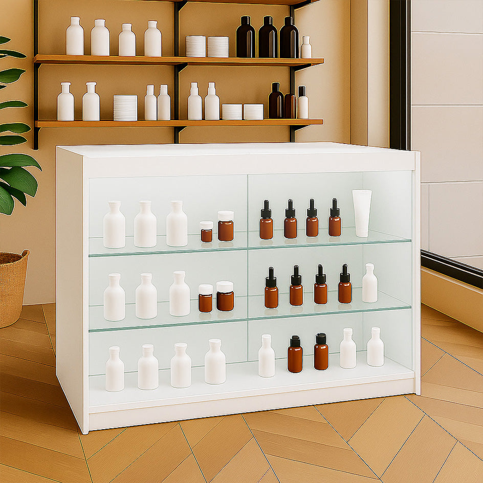 Mostrador Comercial con Luz LED K1200 – Blanco