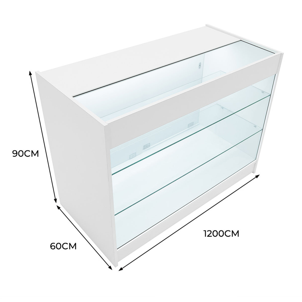 Mostrador Comercial con Luz LED K1200 – Blanco