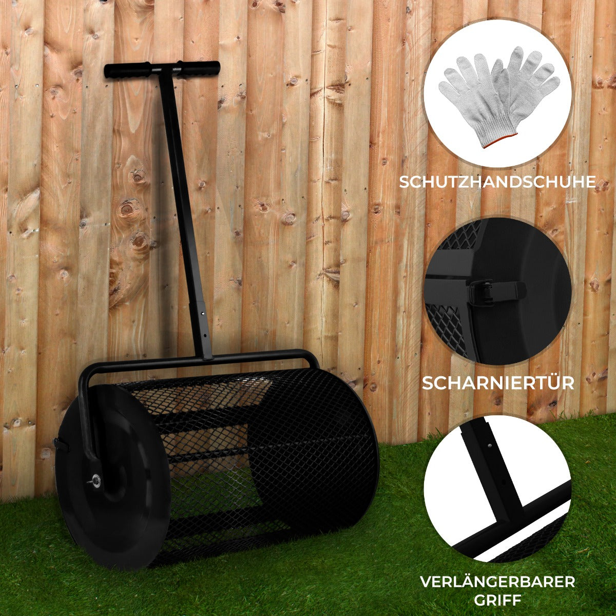 Esparcidor de Abono & Musgo de Turba - Negro