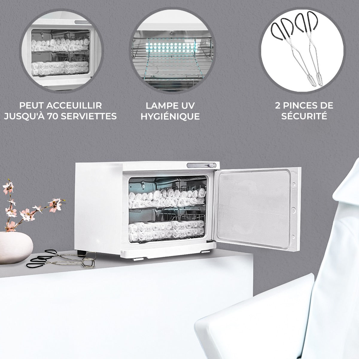 Calentador Blanco de Toallas Calientes Toallero Secatoallas Eléctrico