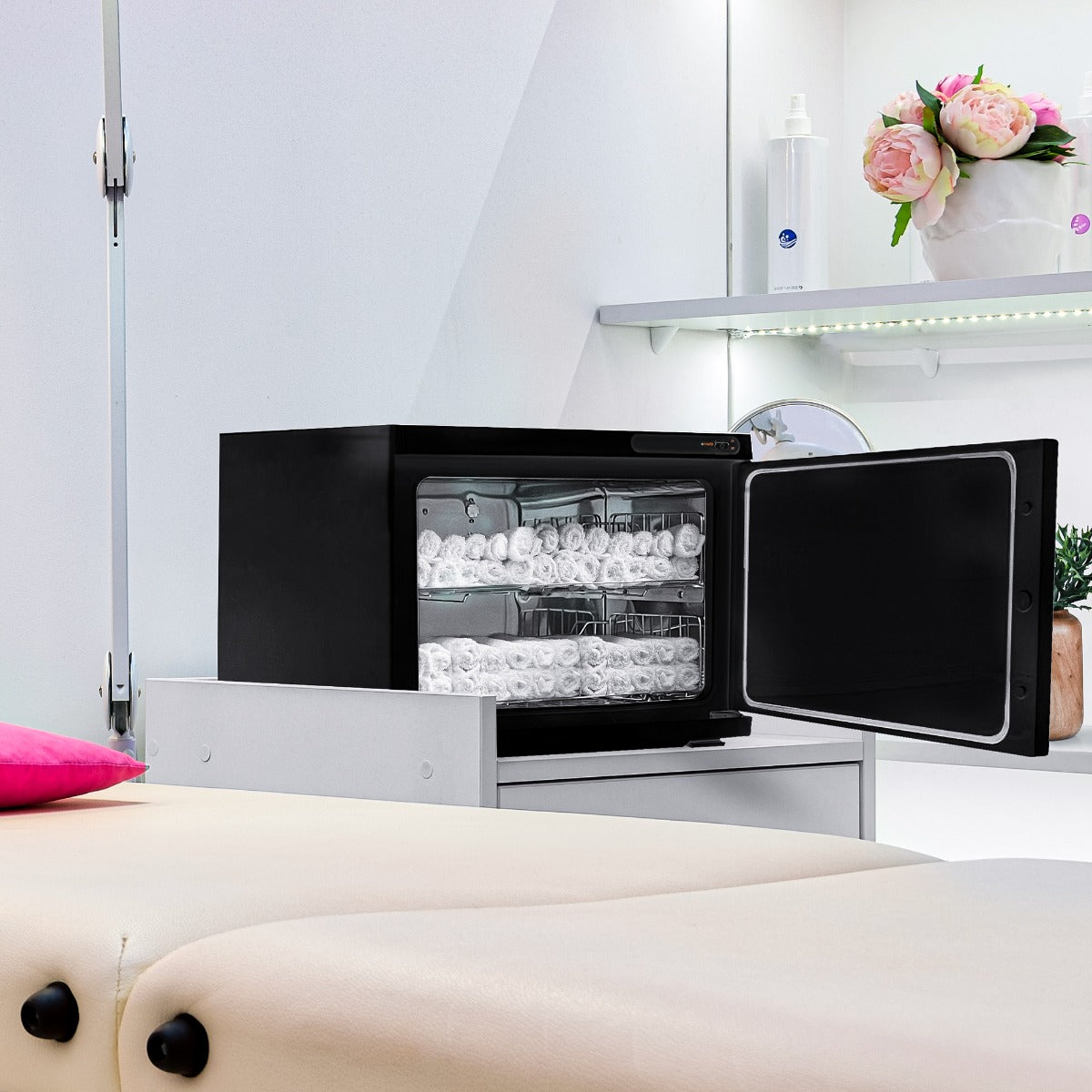 Calentador Negro de Toallas Toallero Secatoallas Eléctrico