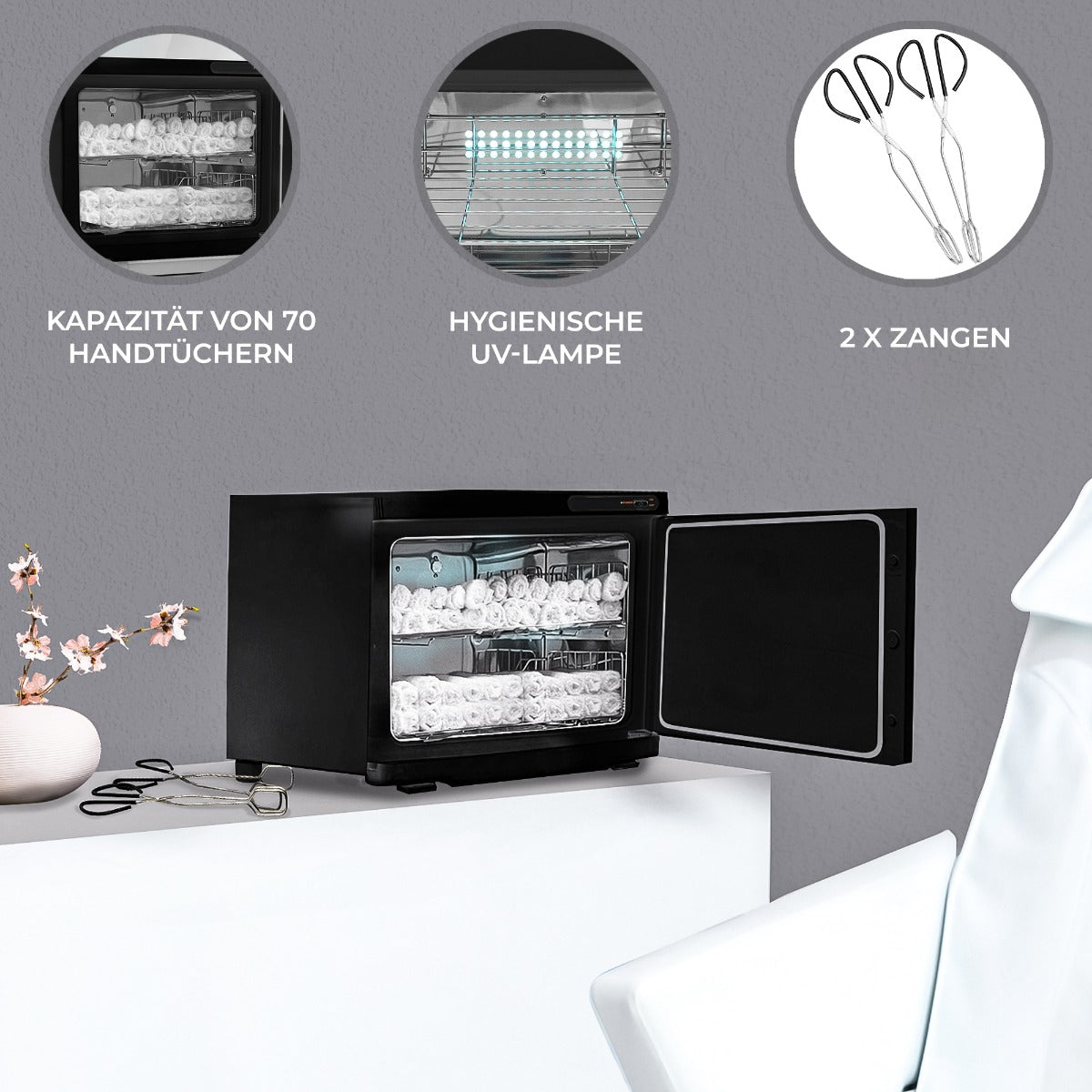 Calentador Negro de Toallas Toallero Secatoallas Eléctrico