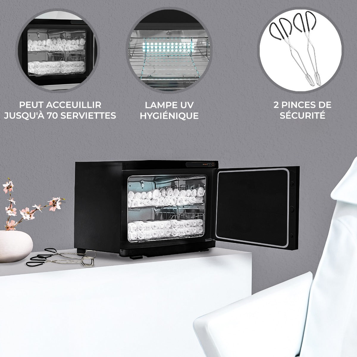 Calentador Negro de Toallas Toallero Secatoallas Eléctrico