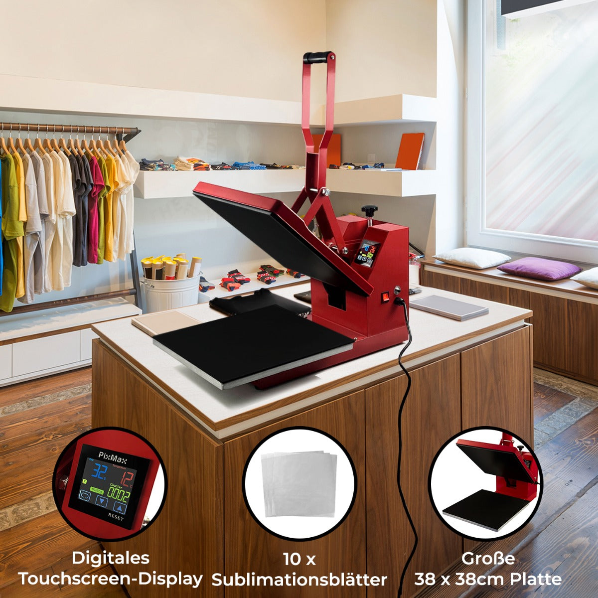 Prensa Térmica 38 x 38 cm