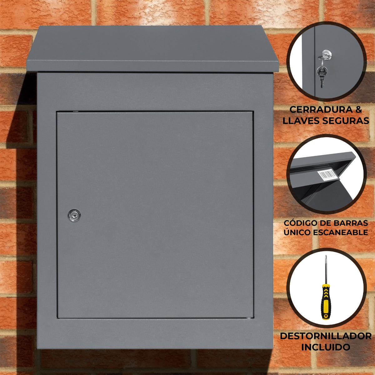 Buzón de Correos Gris Antirrobo