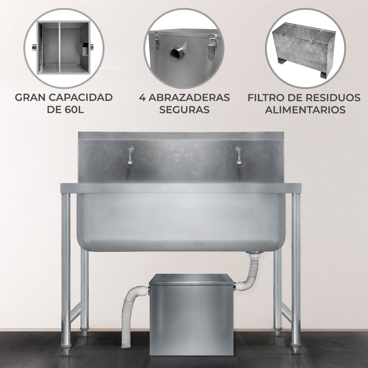 KuKoo Trampa de Grasa – 60 Litros