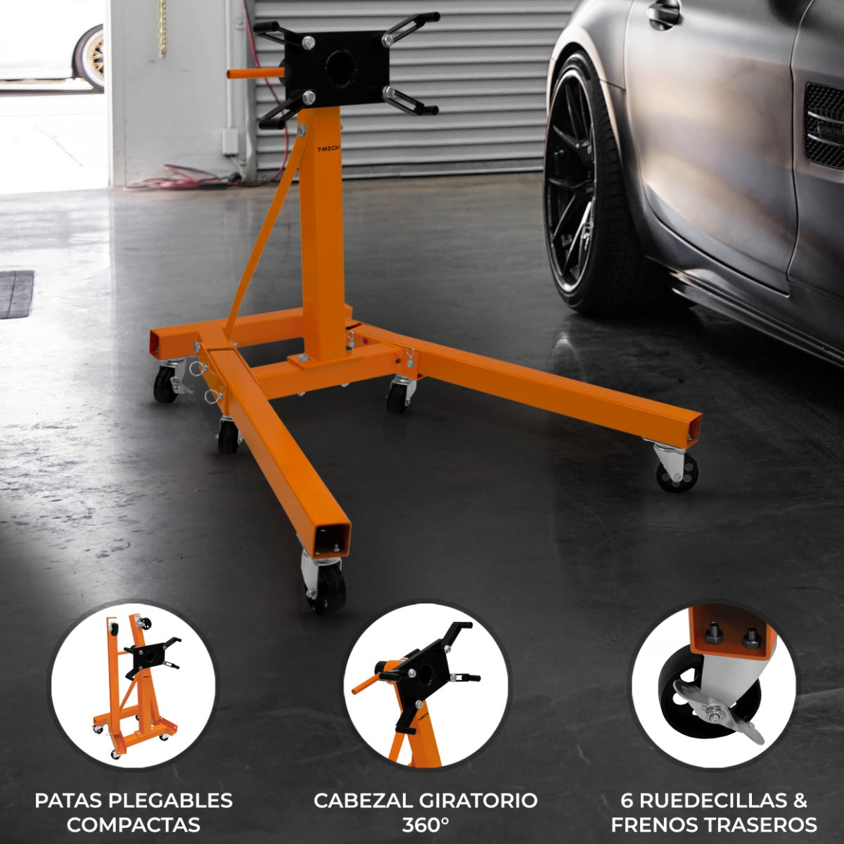 T-Mech Soporte de Motor Plegable 900kg