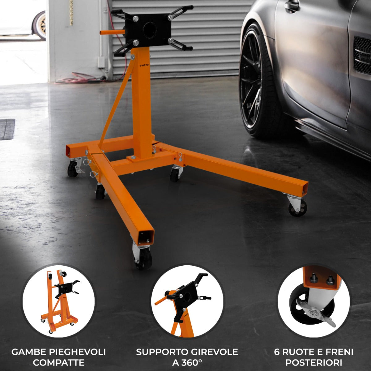 T-Mech Soporte de Motor Plegable 900kg