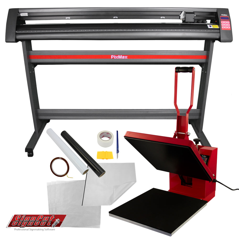 Prensa Térmica de 38cm x 38cm con Plotter Cortador de Vinilo de 1350mm