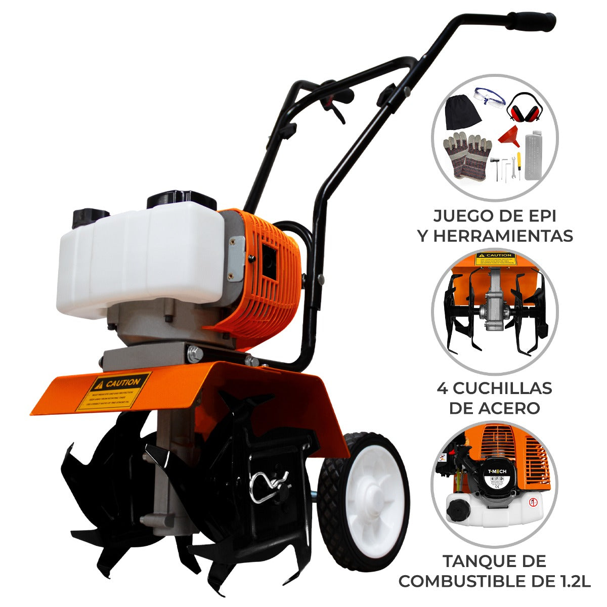 T-Mech Cultivadora de Jardín de Gasolina