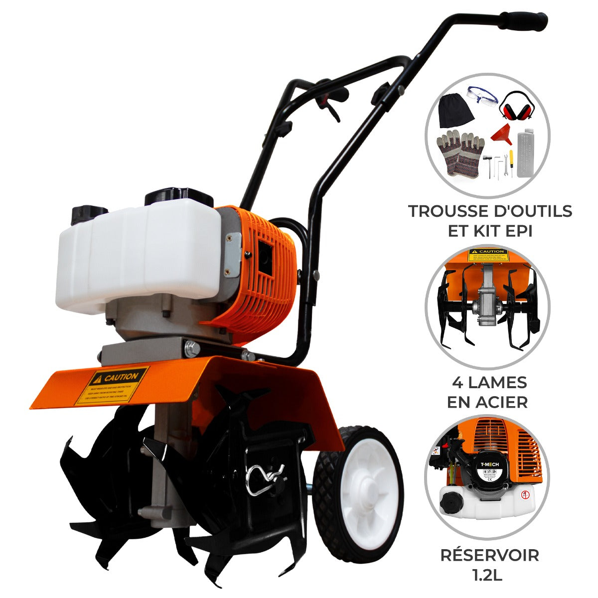 T-Mech Cultivadora de Jardín de Gasolina