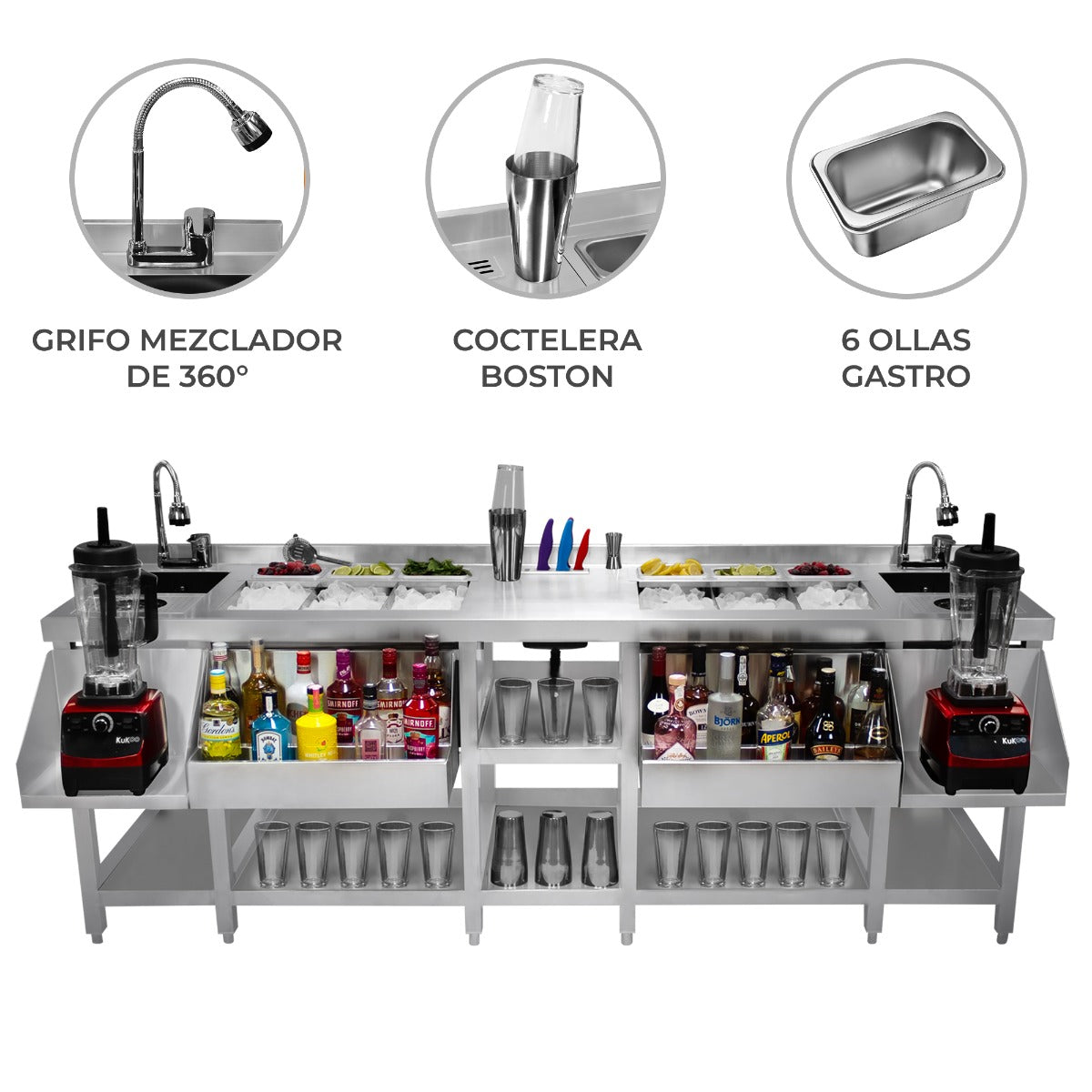 Estación de Coctelería Doble