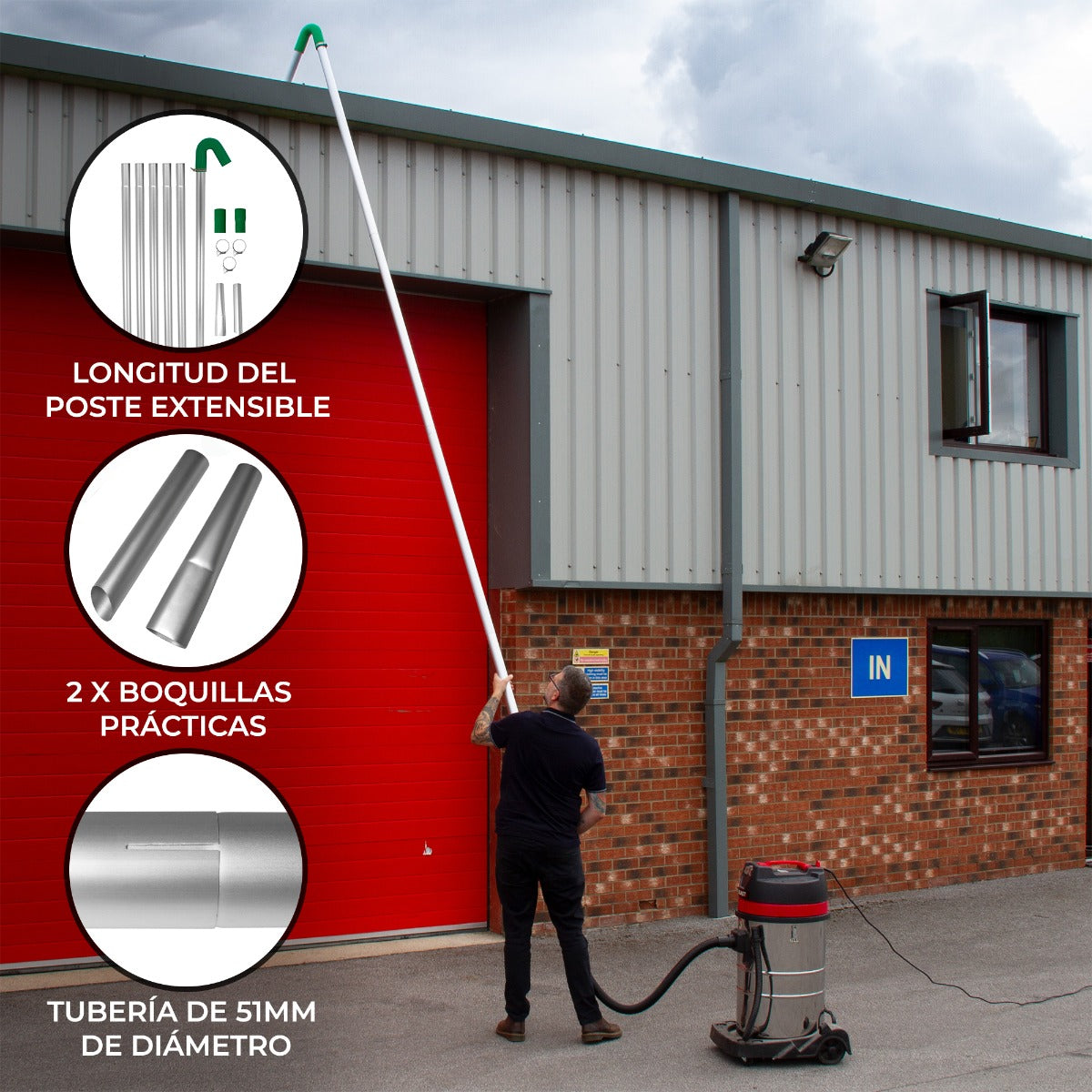 Maxblast Palos de Vacío de 7.2m para Canaleta